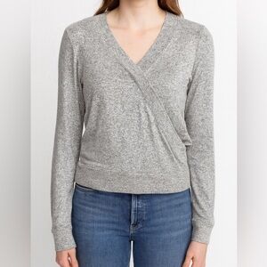 J. Crew Women’s Long Sleeve V-Neck Faux Wrap Surplice Blouse Size Small